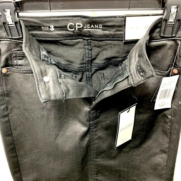 CP Jeans NWT Coated Black Stretch Mini Skirt, Size 3 - Picture 7 of 8